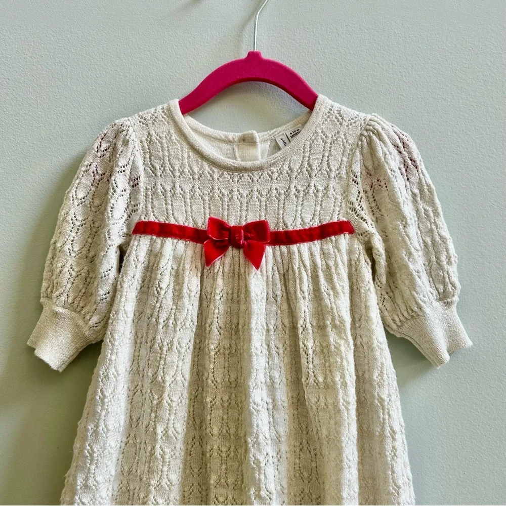 Janie And Jack Baby Shimmer Sweater Dress, Size 6-12 Months